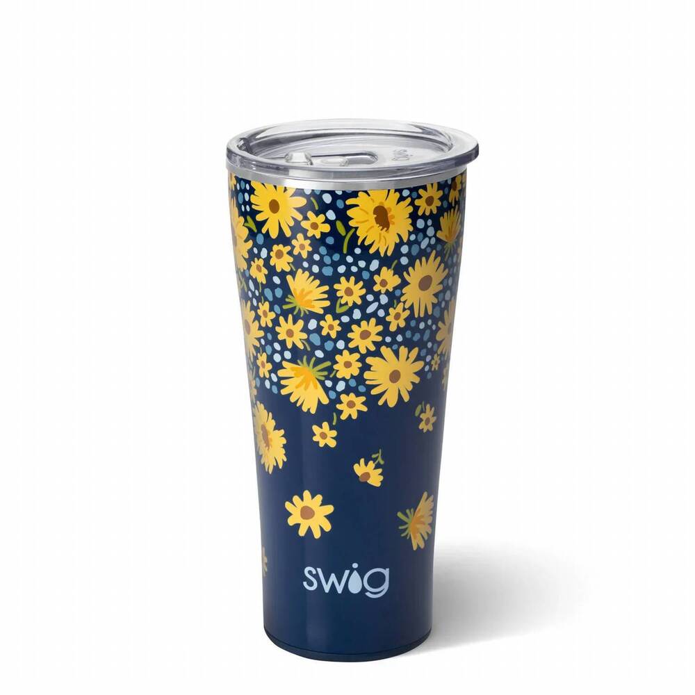 NEW SWIG LIFE lazy daisy tumbler - 32oz in black
